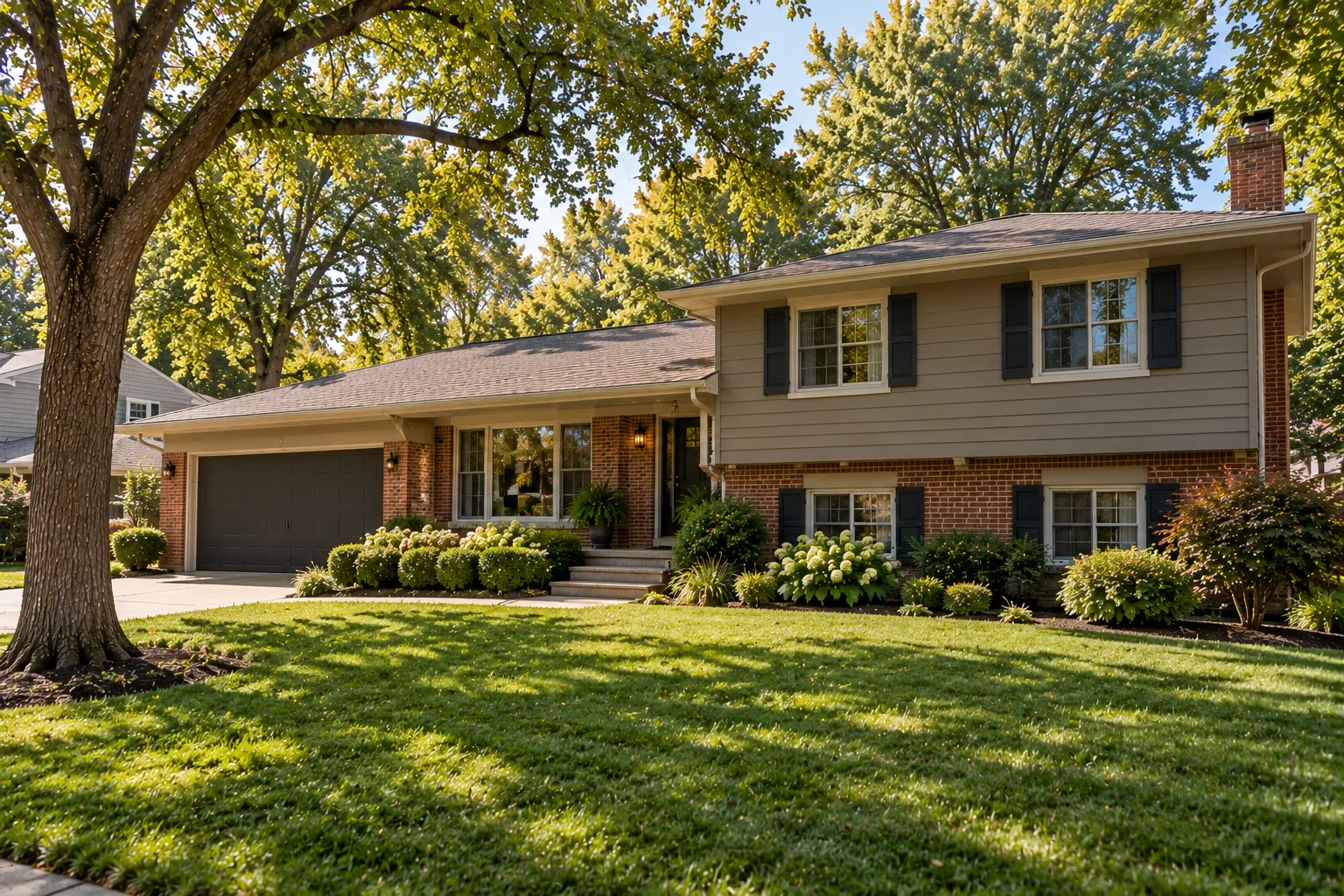 A split-level 1970s home