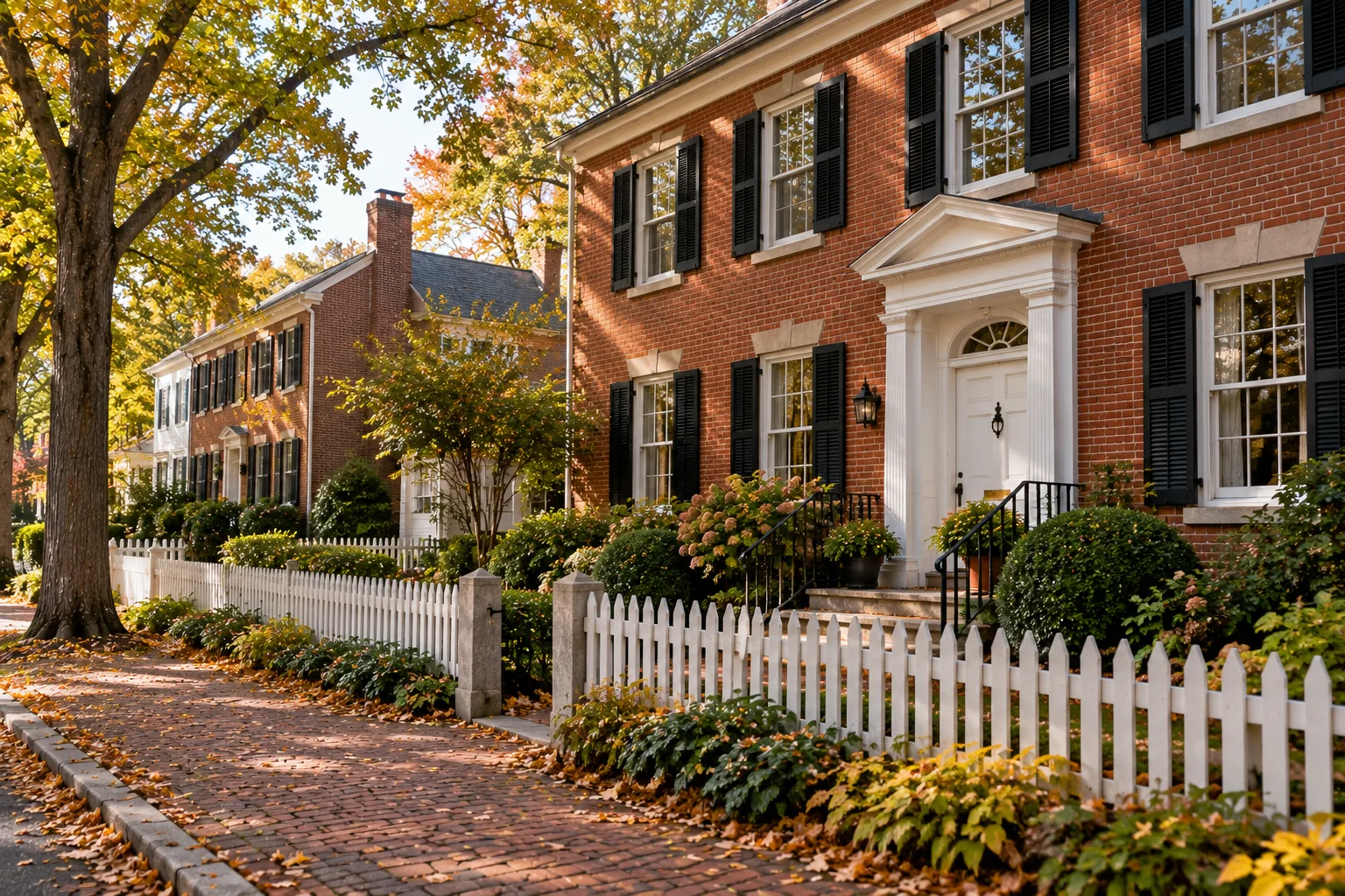A classic red brick colonial home