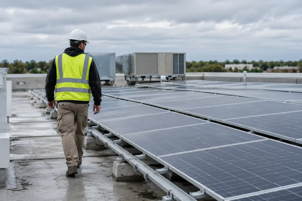 Solar tie-in and panel work