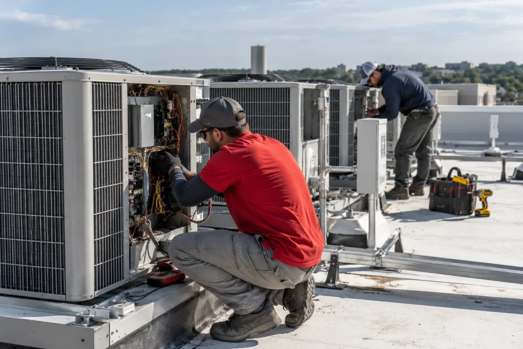 Rooftop HVAC service