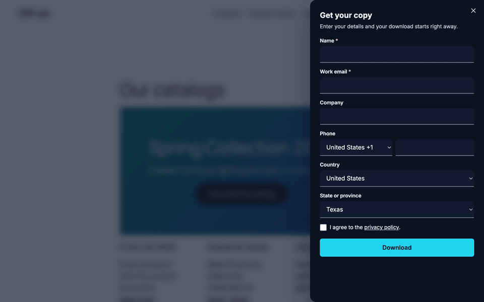A form over a blurred page