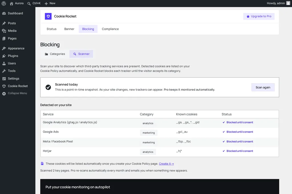 Tracker blocking